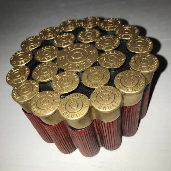 Hobby Lobby Office 2 Gauge Shotgun Shell Trinket Box Cabin Hunter